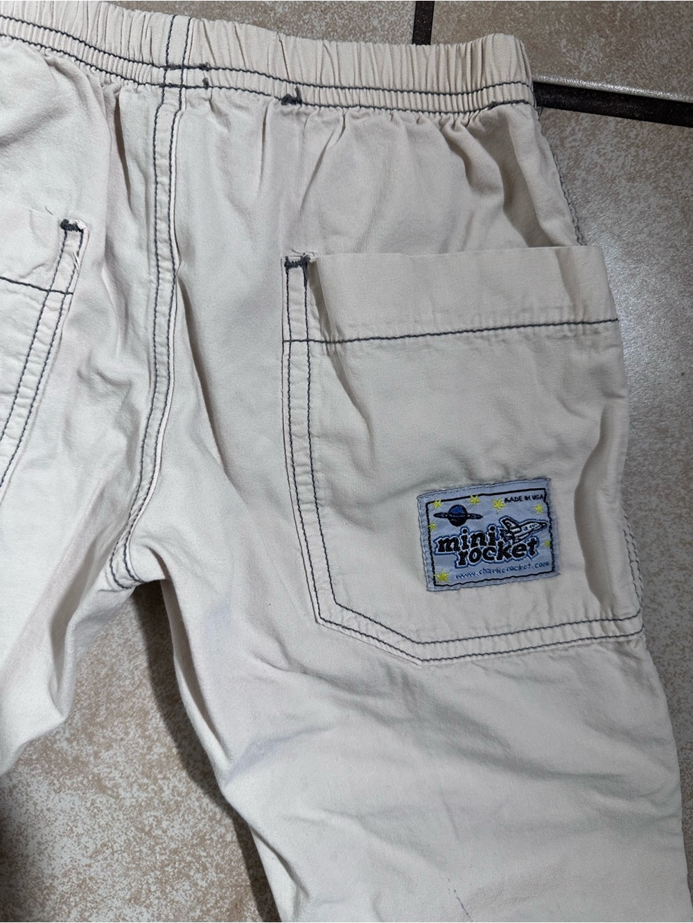 Vintage Mini Rocket Neutral Cream Pull-On Casual Bottoms
